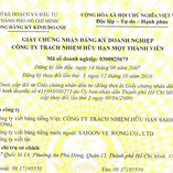 Chứng nhận đăng ký kinh doanh